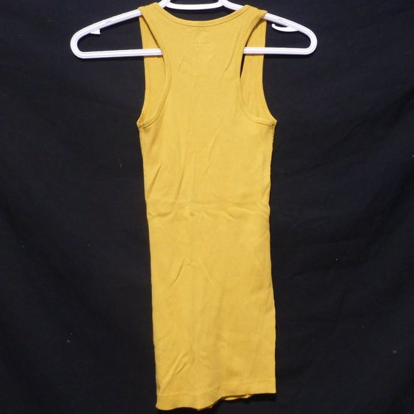 G:21, size small, long mustard yellow ribbed tank top, 100% cotton, GUC - Picture 3 of 12